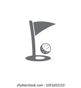 golf ball and hole icon. Simple element illustration. golf ball and hole symbol design template. Can be used for web and mobile on white background