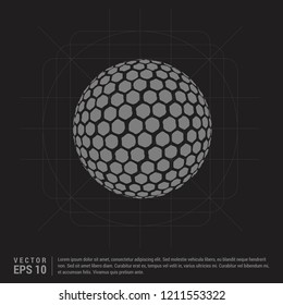 Golf Ball Icon - Black Creative Background - Free vector icon