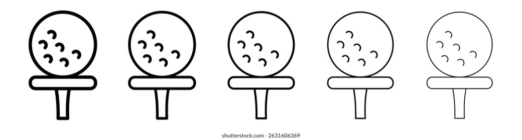 Golf ball icon in black. Vector illustration for graphic design