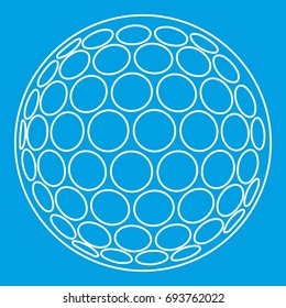 Golf ball icon blue outline style isolated vector illustration. Thin line sign