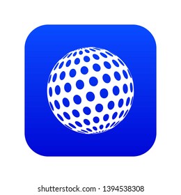 Golf ball icon blue vector isolated on white background