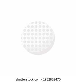 Golf ball icon design element isolated on white background. Equipment for sport, healthy lifestyle and physical activity. Flat cartoon style vector illustration for sports apps and websites