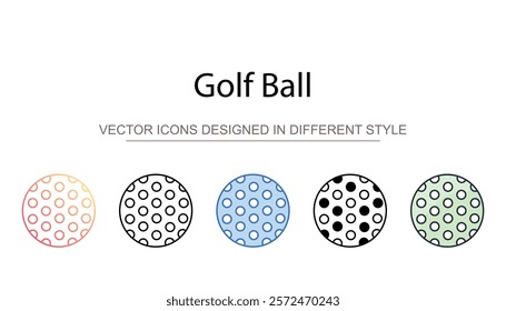 Golf Ball icon design with white background stock illustration