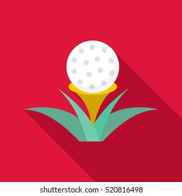 Golf ball icon. Flat illustration of golf ball vector icon for web