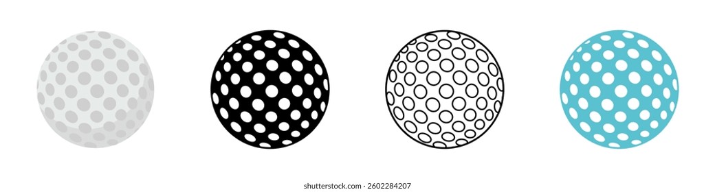 Golf ball icon. Golf ball four variations of a golf ball design.
