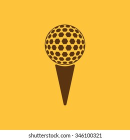 The golf ball icon. Game symbol. Flat Vector illustration