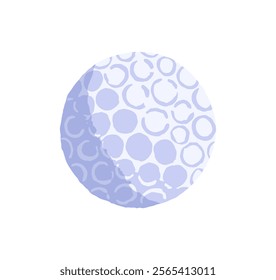 Golf ball icon. Golfball for court game. Plastic sphere with circles to play on course. Sports equipment, inventory with round shape. Flat isolated hand drawn vector illustration on white background