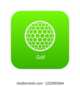 Golf ball icon green vector isolated on white background