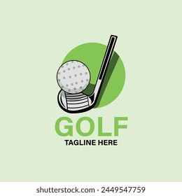 golf ball icon. illustration of golf ball and hole