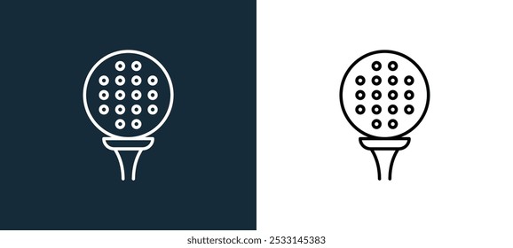 golf ball icon isolated on white and black colors. golf ball outline linear vector icon from sports and awards collection for mobile apps, web and ui.