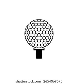 Icono de la pelota de golf aislado en el fondo blanco