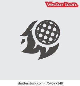 golf ball icon isolated sign symbol and flat style for app, web and digital design. Vector illustration.