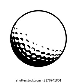 Golf ball icon. Golf ball isolated icon. Golf ball symbol. Black vector illustration.