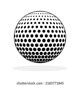 Golf ball icon. Golf ball isolated icon. Golf ball symbol. Black vector illustration.