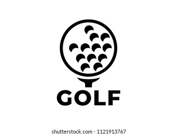 Golf Ball Icon Logo. Golf Championship Vector Logotype