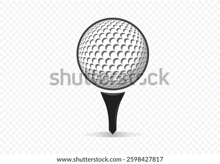 Golf ball icon or logo. Ball on tee. Vector illustration.