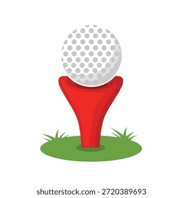Golf ball icon, golf ball on tee vector illustration, golf ball clip art, vector golf ball