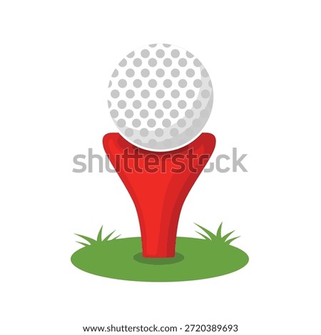 Golf ball icon, golf ball on tee vector illustration, golf ball clip art, vector golf ball