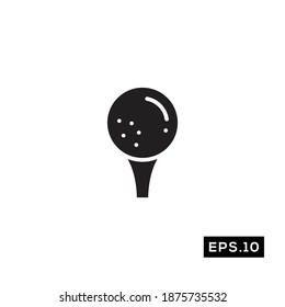 Golf Ball Icon. Golf Sign Silhouette Logo Vector