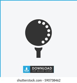 golf ball icon. Simple filled golf ball vector icon. On white background.