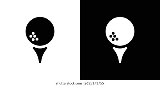 Golf ball icon in solid flat trendy design style.
