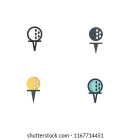 golf ball icon icon vector with four different styles