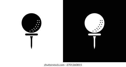 Icono de pelota de golf. Ilustración vectorial. Diseño plano.