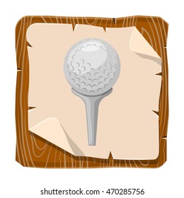 Golf ball icon. Vector illustration in cartoon style
