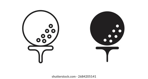 Golf ball icon for web designs. outline and clipart icons set