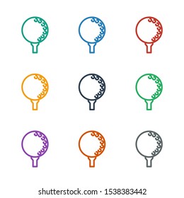 golf ball icon white background. Editable outline golf ball icon from sport. Trendy golf ball icon for web and mobile.