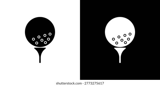 Golf ball icons editable flat black and white icons pack. Vector EPS10