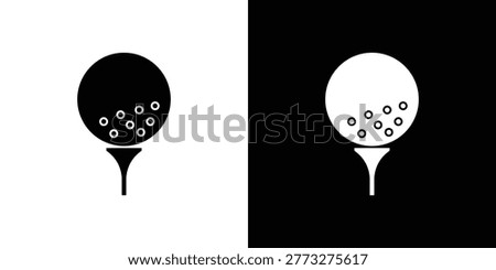 Golf ball icons editable flat black and white icons pack. Vector EPS10