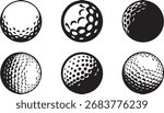 Golf Ball Icons Vector Set