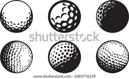 Golf Ball Icons Vector Set