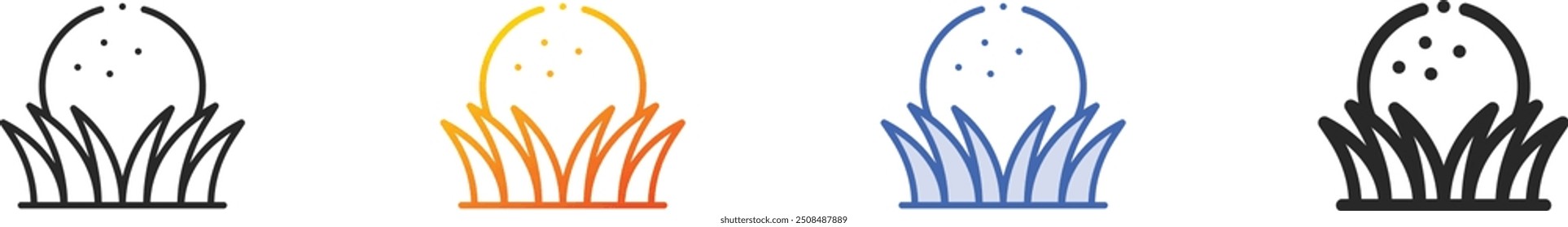 golf ball icon.Thin Linear, Gradient, Blue Stroke and bold Style Design Isolated On White Background