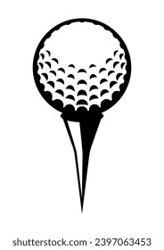 Golf ball illustration. Sport club item or symbol.