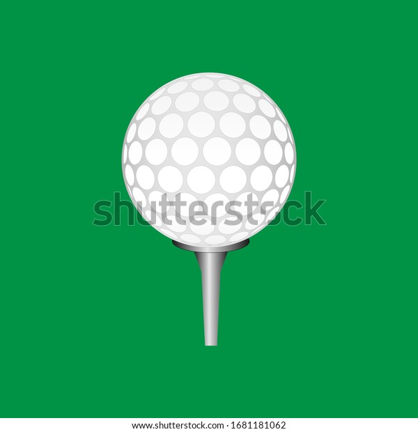 緑の背景にゴルフボールのイラストベクター画像デザイン のベクター画像素材 ロイヤリティフリー