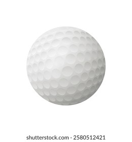 Golf ball, isolated equipment for playing golfing sport. White round ball, sport training element. Sports and leisure activities, hobby and training, entertainment. Vector in flat style