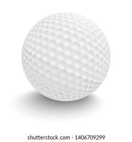 Golf ball isolated on white background. Vector illustration. 