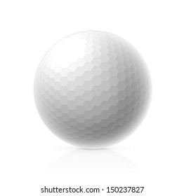 Golf ball isolated on white background. Vector illustration
