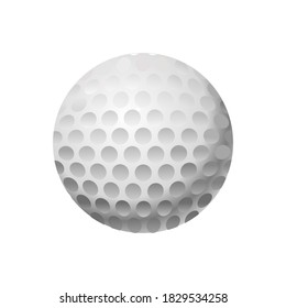 Golfball einzeln auf Weiß mit Beschneidungspfad. Vektorgrafik