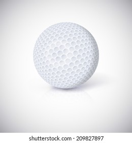 Golf ball. Golf ball isolated on white with clipping path, vector illustration.