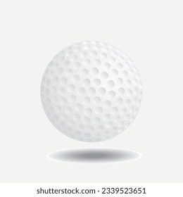 Balón de golf aislado de fondo blanco. Ilustración del vector de golf.