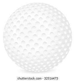 Golf ball isolated on a white background. Vector illustration.