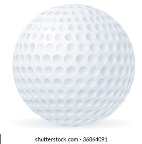 Golf ball isolated on white