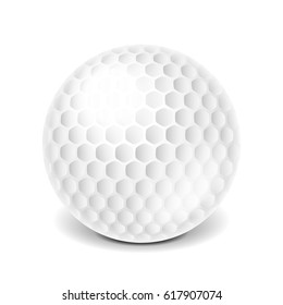 Golf ball isolated on white photo-realistic vector illustration