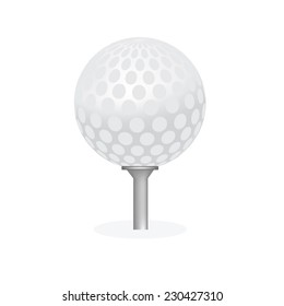 Golf ball, golf ball isolated, golf tee, golf ball on tee