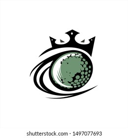 Golf Ball King Logo Vector