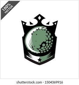 Golf Ball King Logo Vector	
