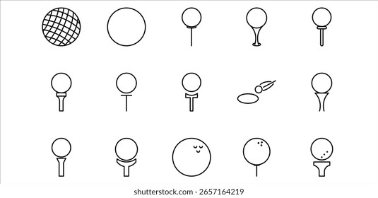 Ilustración de paquete de iconos de línea de pelota de golf